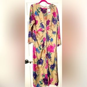 H&M Floral Maxi Dress with Knot Detail | Size XL